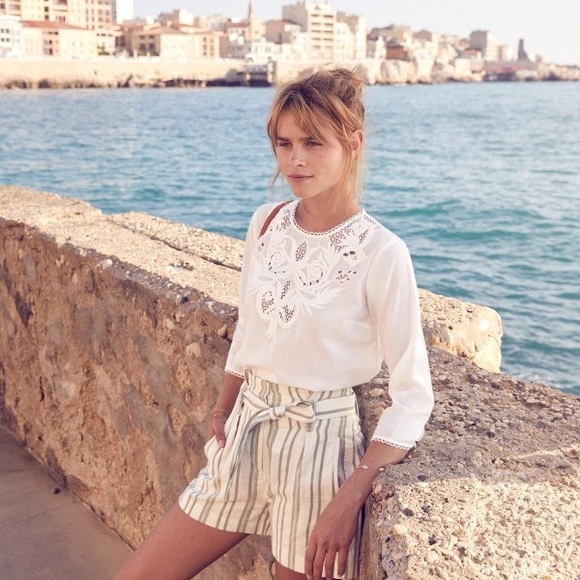 Sezane Tops - Sezane Vera Cotton White Blouse Size 38/6